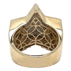 Mens 10K Yellow Gold 25MM 3D Super Star Pave Diamond Ring 0.55 CT