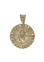 10K Yellow Gold Jesus Head Medallion Diamond Pendant 0.50 CT 1.8"