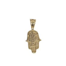 Load image into Gallery viewer, 10K Yellow Gold Hamsa Diamond Pendant 0.40 CT 1.2&quot;
