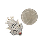 10K Yellow Gold Crown Tiger Head Diamond Pendant 0.80 CT 1.25"