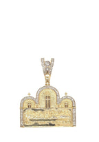 10K Yellow Gold Last Supper Diamond Pendant 0.25 CT 1.5"