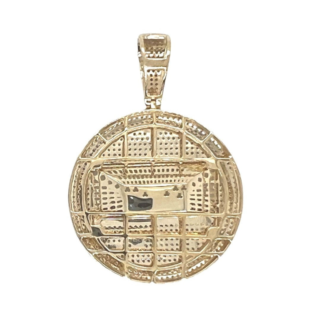 10K Yellow Gold Last Supper Medallion Diamond Pendant 1.0 CT 1.75"