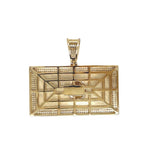 10K Yellow Gold Hundred Dollar $100 Bill Diamond Pendant 0.70 CT 1.35"