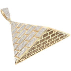 10K Yellow Gold Egyptian Pyramid Diamond Pendant 3.0 CT 2.75"