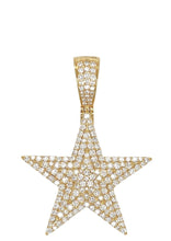 Load image into Gallery viewer, 14K Yellow Gold 3D Super Star VS Diamond Pendant 2.65 CT 1.8&quot;
