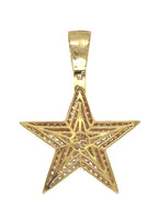 14K Yellow Gold 3D Super Star VS Diamond Pendant 2.65 CT 1.8"