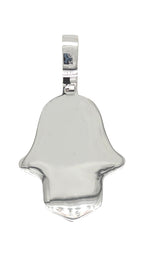 14K White Gold 3D Hamsa Evil Eye VS Diamond Pendant 2.85 CT 1.85"