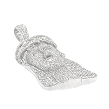 Load image into Gallery viewer, 10K White Gold Jesus Head Iced VS Diamond Pendant 8.0 CT 2.65&quot;
