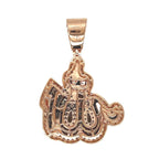 10K Rose White Gold 3D Arabic Allah Diamond Pendant 2.3 CT 1.75"
