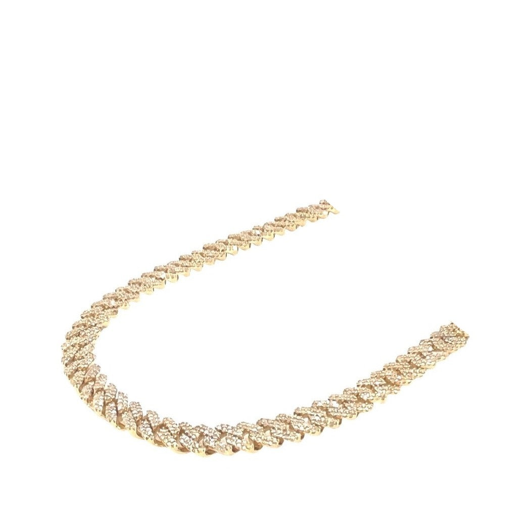 10K Yellow Gold 6MM Miami Cuban Pave Diamond Chain 5.08 CT - 22"