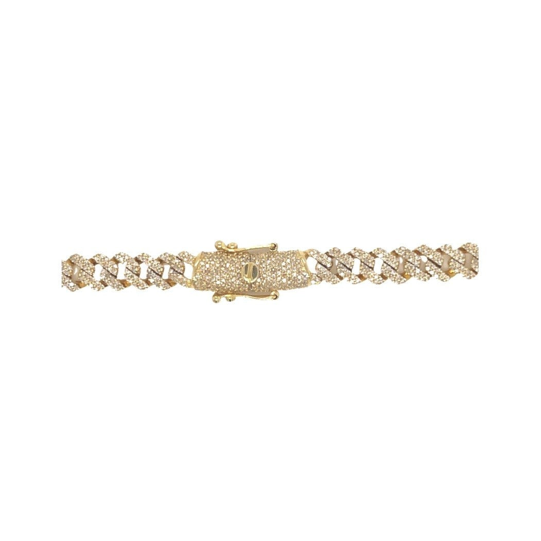 10K Yellow Gold 6MM Miami Cuban Pave Diamond Chain 4.65 CT - 16"