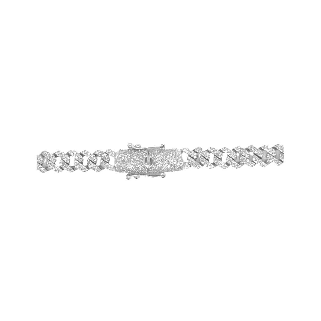 10K White Gold 6MM Miami Cuban Pave Diamond Chain 5.0 CT - 17"