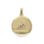 10K Yellow Gold Round Memory Frame Baguette Diamond Pendant 1.9 CT 1.75"