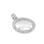 10K White Gold Round Memory Frame Baguette Diamond Pendant 1.97 CT 1.75"