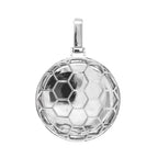 10K White Gold Miami Cuban Memory Frame Diamond Pendant 0.65 CT 2.1"