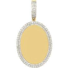 Load image into Gallery viewer, 10K Yellow Gold Oval Memory Frame 2 Row VS Diamond Pendant 4.19 CT 2.8&quot;
