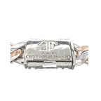 10K Rose White Gold 24MM Miami Cuban Baguette VS Diamond Chain 75.53 CT