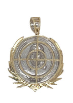 10K Yellow Gold Jesus Head Reef Medallion Iced Diamond Pendant 0.72 CT 1.8"