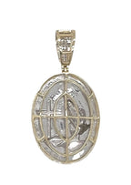 10K Yellow Gold Praying Hands Cross Medallion Diamond Pendant 0.55 CT 1.75"