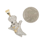 10K Yellow Gold Dough Boy Iced Diamond Pendant 1.6 CT 1.85"