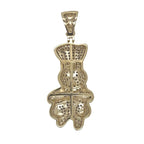 10K Yellow Gold Dough Boy with Money Bag Iced Diamond Pendant 0.88 CT 1.7"