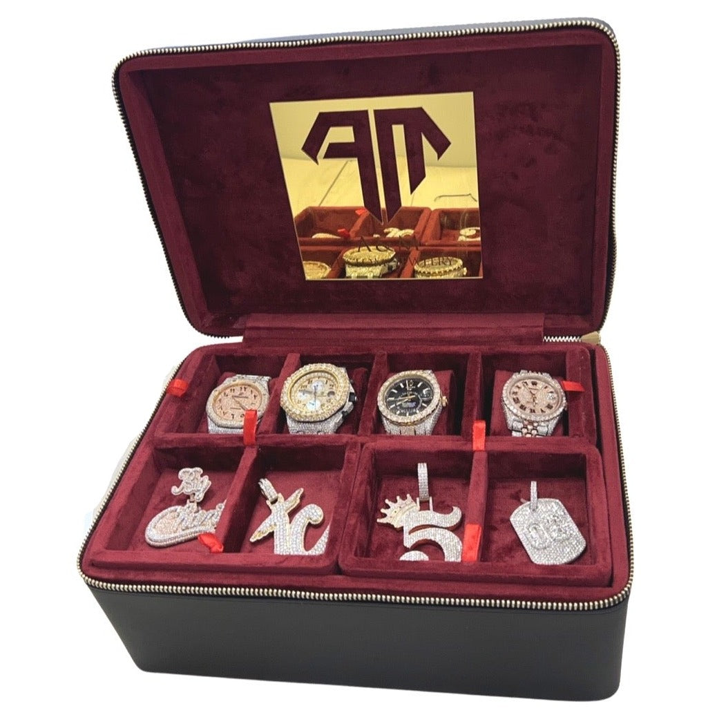 A&M Custom Leather Premium Jewelry Traveler Case