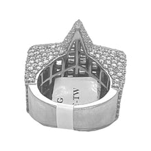 Load image into Gallery viewer, Mens 10K White Gold 3D Star Baguette Diamond Ring 6.47 CT
