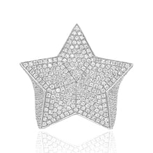 Load image into Gallery viewer, Mens 10K White Gold 3D Star Diamond Ring 4.23 CT
