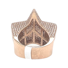 Load image into Gallery viewer, Mens 10K Rose Gold 3D Star Diamond Ring 4.23 CT
