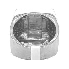 Load image into Gallery viewer, Mens 10K White Gold Square Top Diamond Ring 3.15 CT
