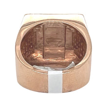 Load image into Gallery viewer, Mens 10K Rose Gold Square Top Diamond Ring 3.15 CT
