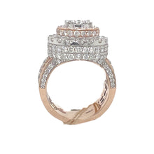 Load image into Gallery viewer, Mens 10K Rose Gold 3D Round Top Lollipop Style Diamond Ring 6.38 CT
