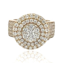 Load image into Gallery viewer, Mens 10K Yellow Gold 3D Round Top Lollipop Style Diamond Ring 4.18 CT
