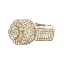 Load image into Gallery viewer, Mens 10K Yellow Gold 3D Round Top Lollipop Style Diamond Ring 4.18 CT
