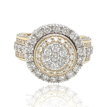 Load image into Gallery viewer, Mens 10K Yellow Gold 3D Round Top Lollipop Style Diamond Ring 3.45 CT
