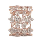 10K Rose Gold Chrom Heart Style Cross Eternity Diamond Band Ring 3.10 CT