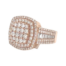 Load image into Gallery viewer, Mens 10K Rose Gold Pillow Top Baguette Diamond Ring 2.88 CT
