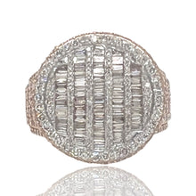 Load image into Gallery viewer, Mens 14K Rose Gold Dome Pinky Baguette Diamond Ring 5.33 CT
