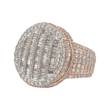 Load image into Gallery viewer, Mens 14K Rose Gold Dome Pinky Baguette Diamond Ring 5.33 CT
