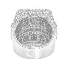 Load image into Gallery viewer, Mens 14K White Gold Pillow 3D Baguette Diamond Ring 7.7 CT
