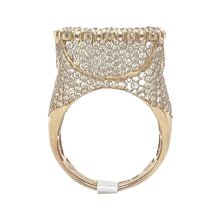 Load image into Gallery viewer, Mens 14K Yellow Gold XL Square Top 3D Honeycomb Diamond Ring 6.5 CT
