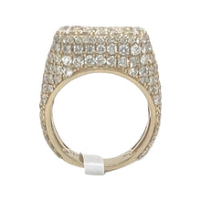 Load image into Gallery viewer, Mens 10K Yellow Gold Square Dome 3D Honeycomb VS Diamond Ring 7.5 CT
