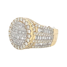 Load image into Gallery viewer, Mens 14K Yellow Gold Dome Pinky Baguette Diamond Ring 4.57 CT
