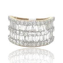 Load image into Gallery viewer, Unisex 10K Yellow Gold Baguette Round Diamond Band Ring 3.1 CT
