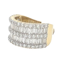 Load image into Gallery viewer, Unisex 10K Yellow Gold Baguette Round Diamond Band Ring 3.1 CT
