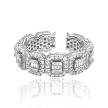 Load image into Gallery viewer, Men&#39;s 10K White Gold 3D Eternity Baguette Round Diamond Band Ring 2.48 CT
