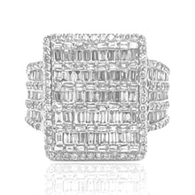 Load image into Gallery viewer, Mens 10K White Gold Rectangular Top Baguette Diamond Ring 2.53 CT
