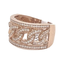 Load image into Gallery viewer, Mens 10K Rose Gold Miami Cuban Diamond Band Ring 0.68 CT
