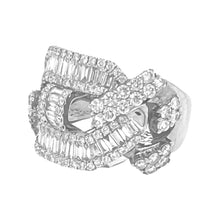 Load image into Gallery viewer, Mens 10K White Gold Mariner Cuban Baguette Diamond Band Ring 2.85 CT
