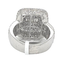 Load image into Gallery viewer, Mens 14K White Gold Square Shape 3D Baguette Diamond Ring 4.6 CT
